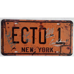 Ghostbusters cast signed license plate Bill Murray, Harold Ramis, Dan Aykroyd and Ernie Hudson with proof