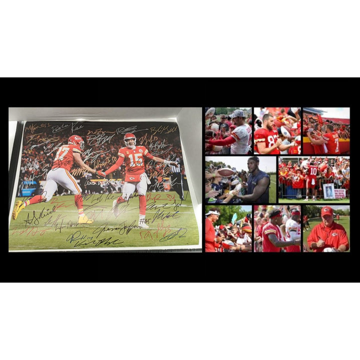 Kansas City Chiefs 2023-24 Andy Reid Patrick Mahomes Chris Jones Travis Kelce 16x20 photo team signed with proof