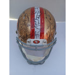 Load image into Gallery viewer, Brock Purdy Deebo Samuel Christian McCaffrey 2023 San Francisco 49ers Riddell speed pro model team signed helmet signed with proof
