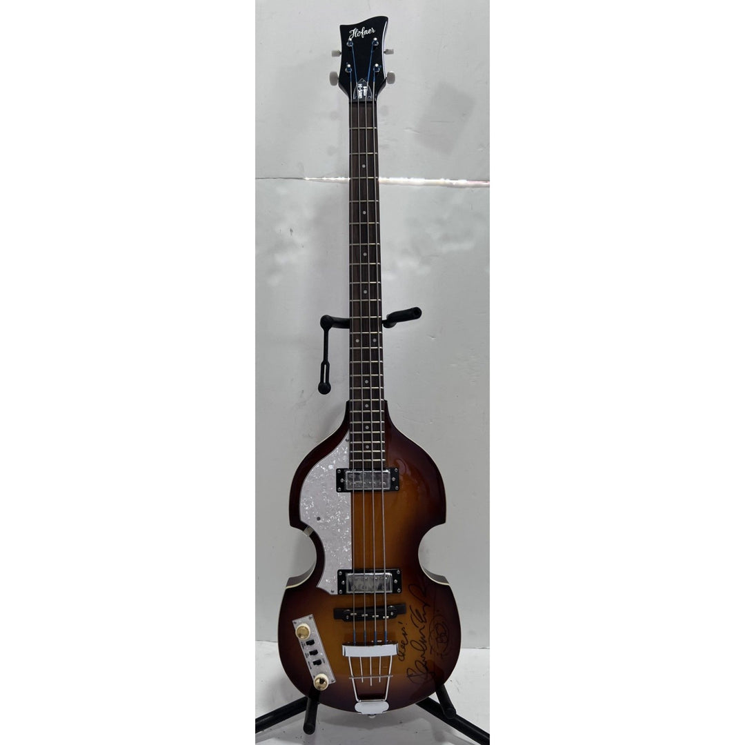 Paul McCartney left handed Hofner Bass guitar signed with proof