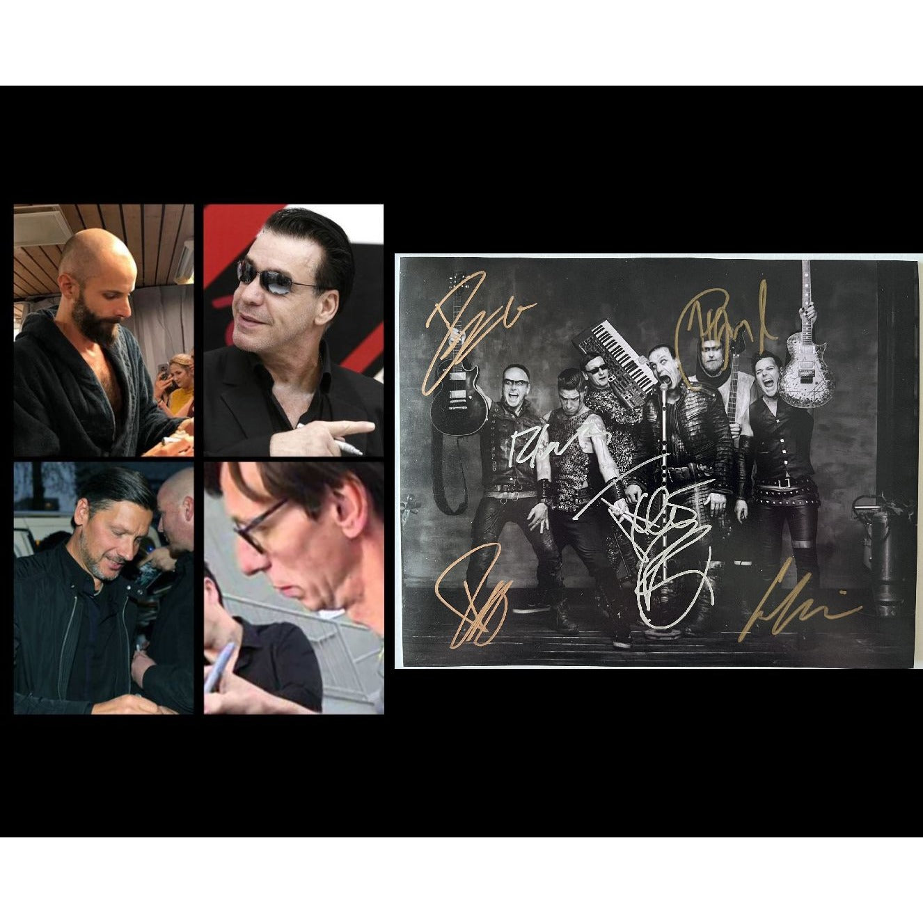 RammsteinTill Linderman Richard Kruspe Paul Landers Oliver Riedel Christoph Schneider , Christian "flake" Loren 8X10 photo signed with proof