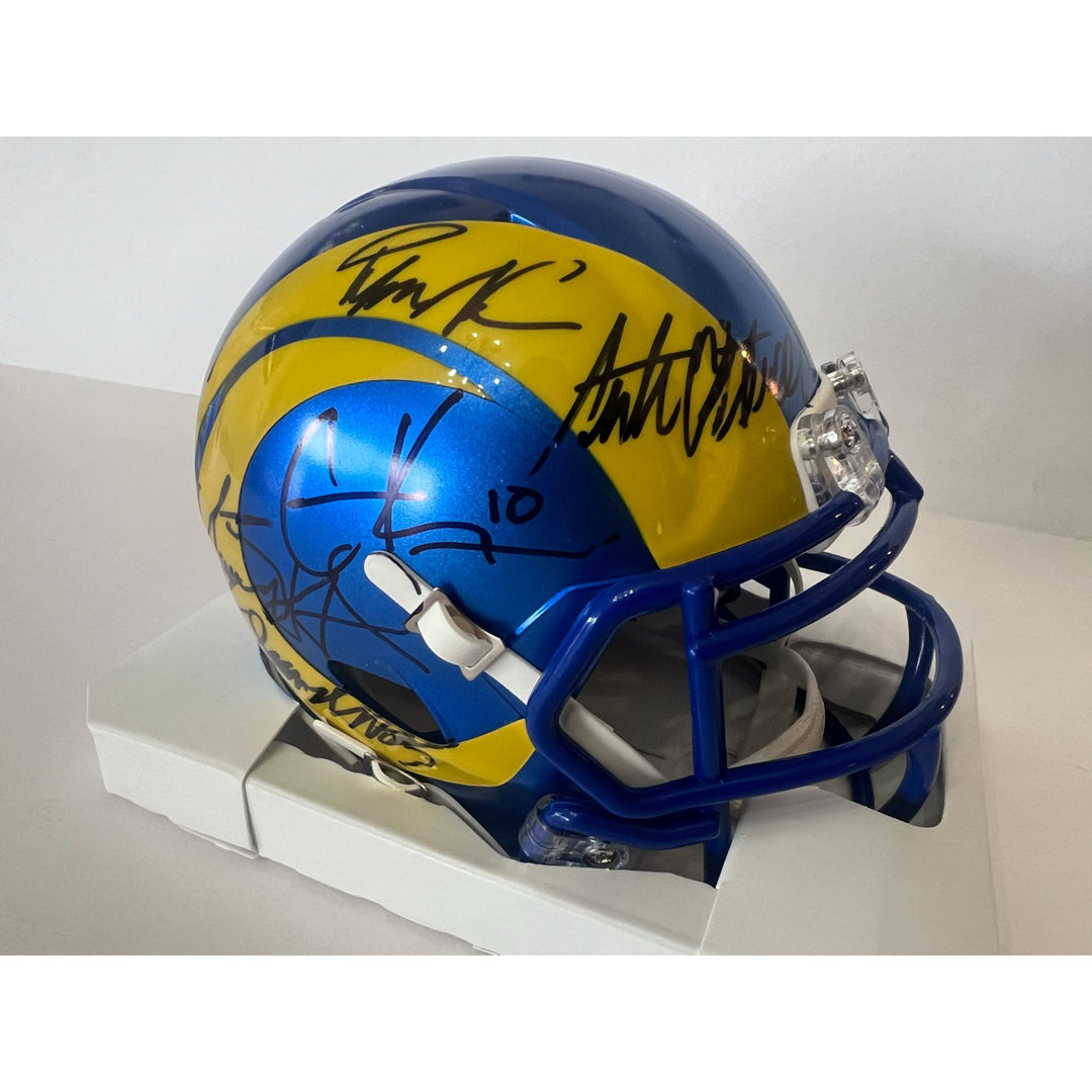 Los Angeles Rams Sean McVay, Mathew Stafford, Cooper Kupp, Kyren Williams, Tutu Atwell, Puka Nacua mini helmet signed with proof