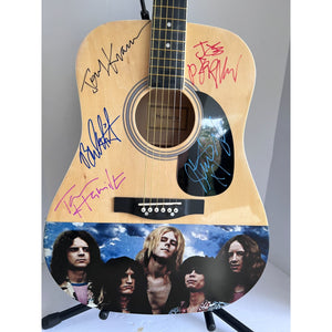 AEROSMITH Steven Tyler, Joe Perry, Joey Kramer, Brad Whitford , Tom Hami" One of A kind 39' inch full size acoustic guitar signed with proof