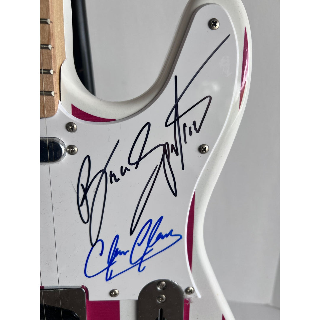 Bruce Springsteen Clarence Clemons Roy Bittan Patty Scialfa and the E Street Band full size American flag electric guitar signed with proof