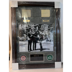 The Beatles John Lennon Paul McCartney George Harrison Ring Starr 16x20 photo one of a kind  frame 39x29 piecesigned with proof