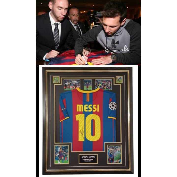 Lionel Messi Barcelona game model shirt El Clasico 2017 signed & framed with photo proof