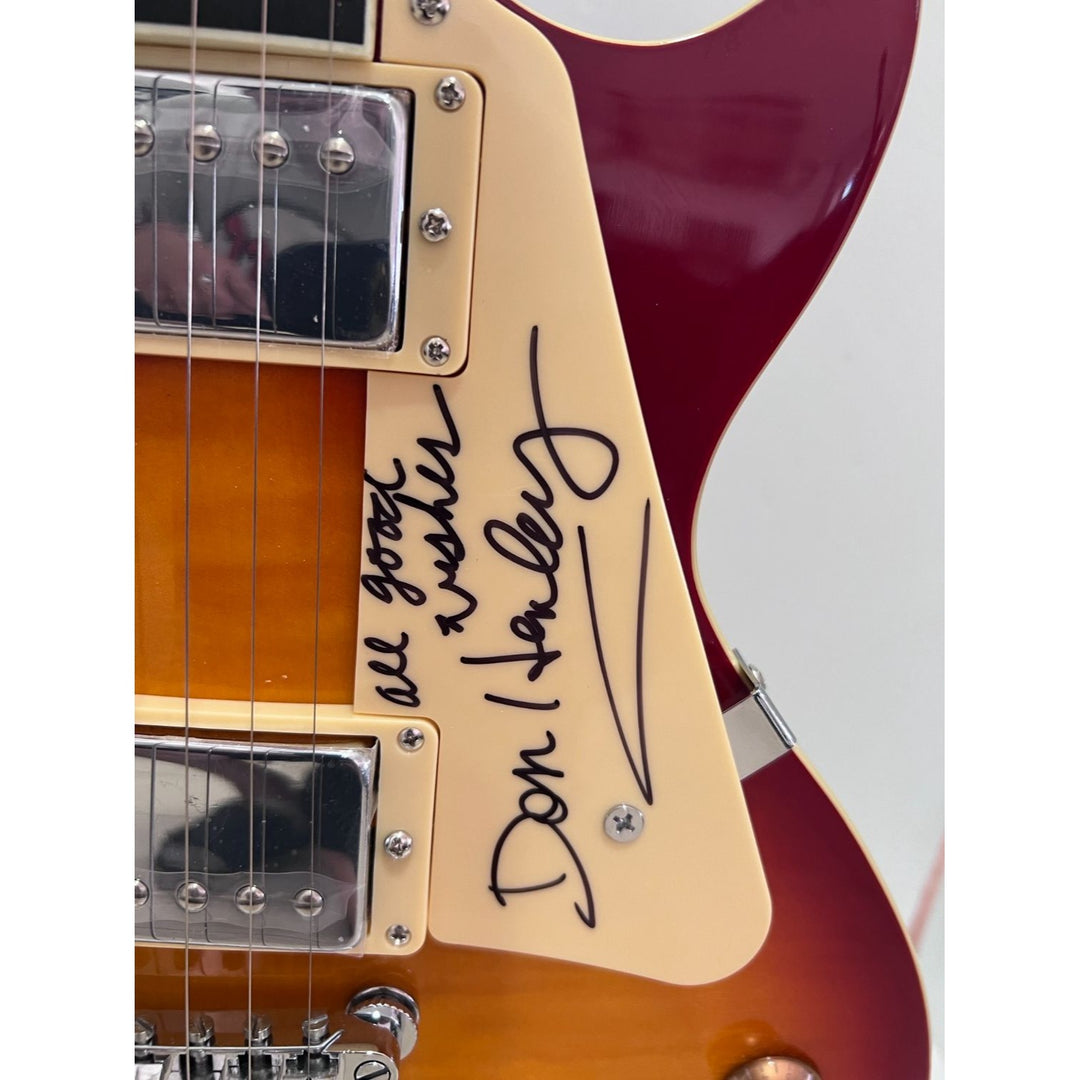 Don Henley Glen Frey Joe Walsh Timothy B. Schmidt Randy Meisner, Bernie Leadon Don Felder vintage cherry les paul style electric guitar sign