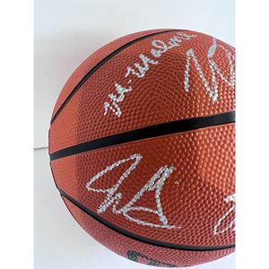 Nikola Jokic, Jamal Murray, Aaron Gordon, Michael Porter Jr, Mike Malone Denver Nuggets Spalding full size NBA basketball signed with proof