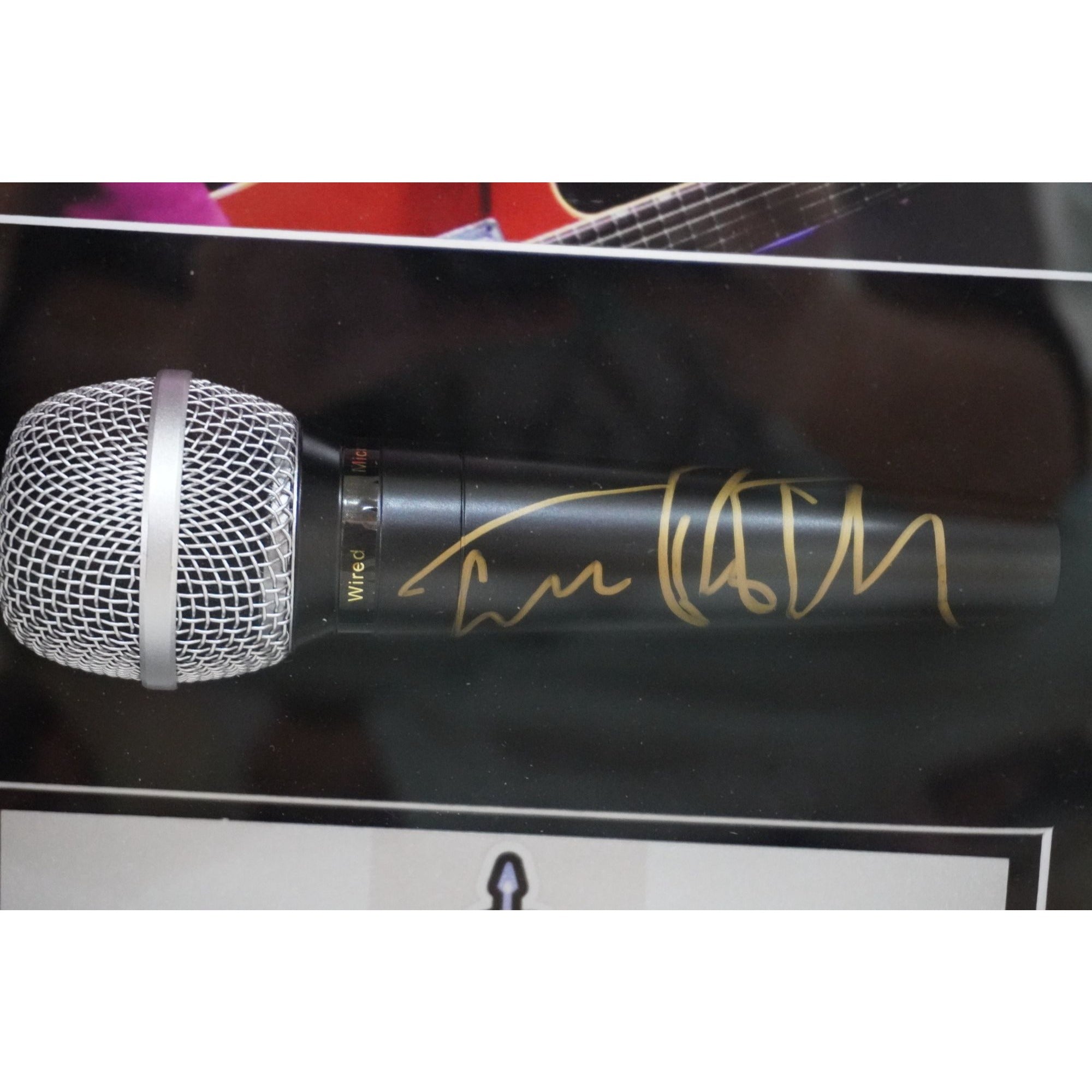 Tom Petty signed & framed microphone with proof