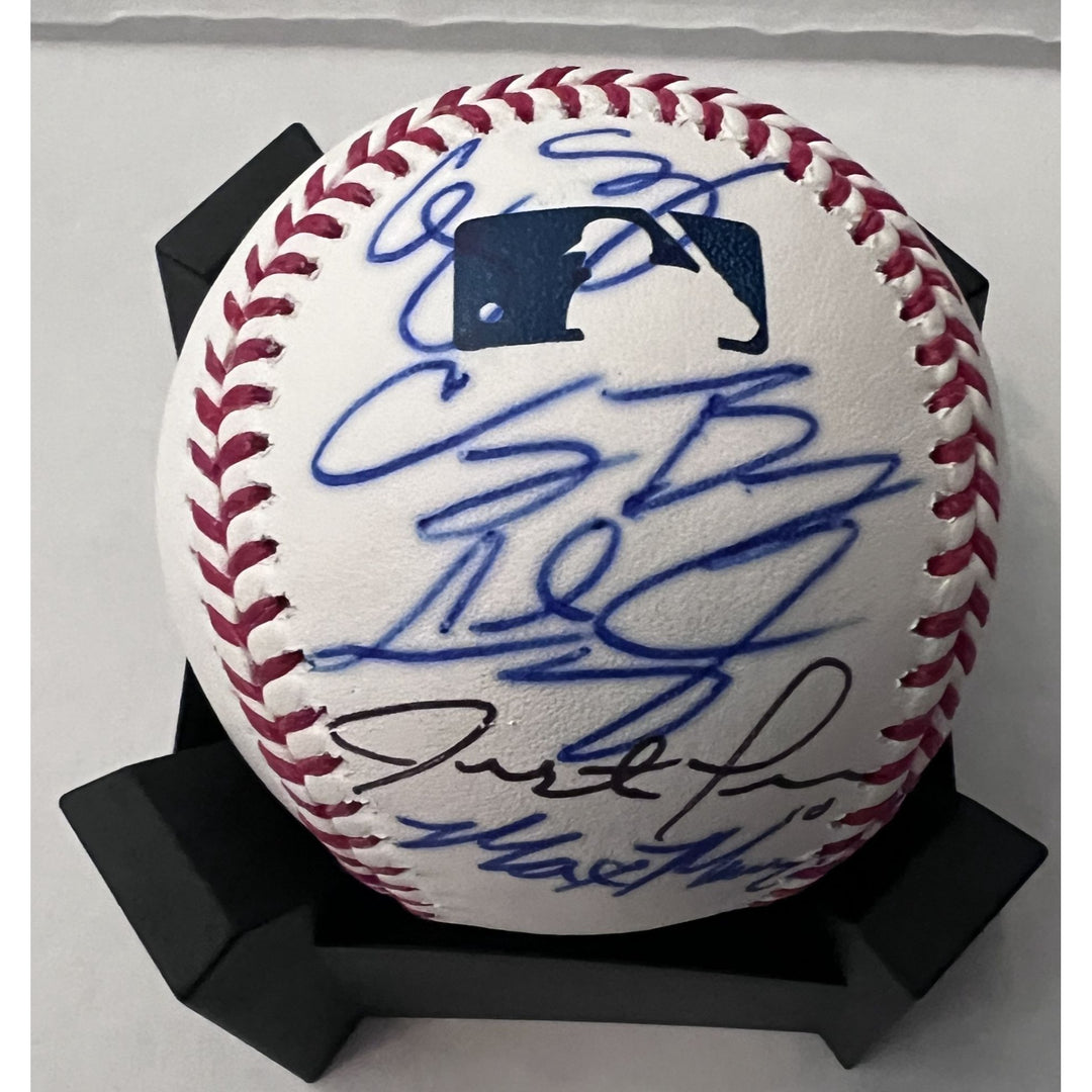 Corey Seager Cody Bellinger Max Muncie Justin Turner Chris Taylor Los Angeles Dodgers official Rawlings Major League Baseball signed with pr