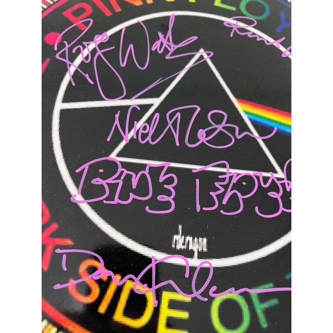 Pink Floyd David Gilmour Roger Waters Nick Mason Richard Wright one of a kind 14 inch drum head signed with proof