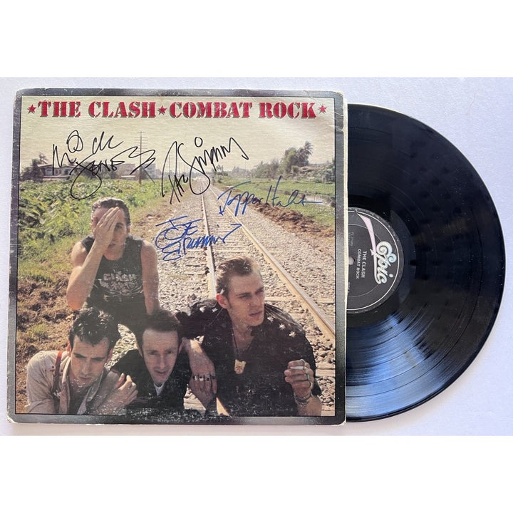 The Clash Mick Jones Joe Strummer Paul Simonon Combat Rock LP signed