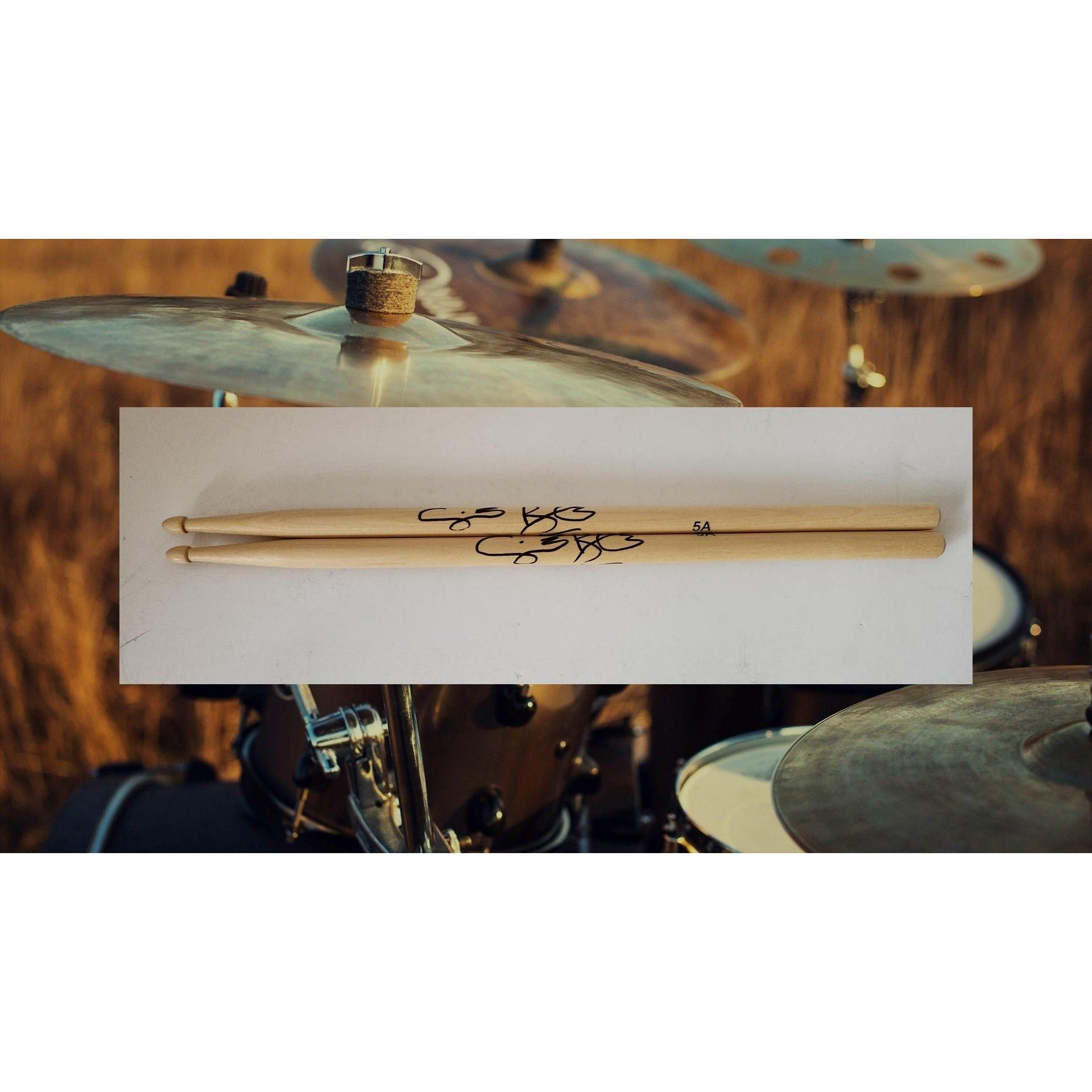 Ginger Baker of Cream Drumstick signed with proof