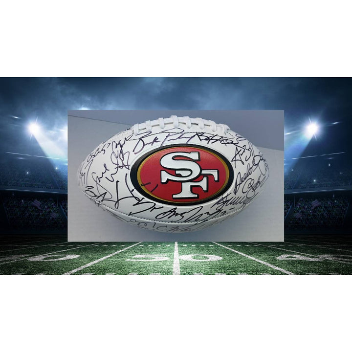 San Francisco 49ers 2023/24 Brock Purdy George Kittle Christian McCaffrey Deebo Samuel full size football team signed