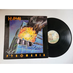 Rick Savage Vivian Campbell Rick Allen pyromania Def Leppard LP signed with proof