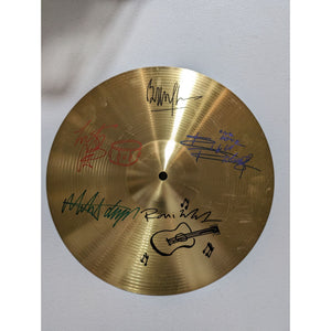 Keith Richards, Charlie Watts, Ronnie Wood, Mick Jagger, The Rolling Stones one-of-a-kind cymbal signed with proof