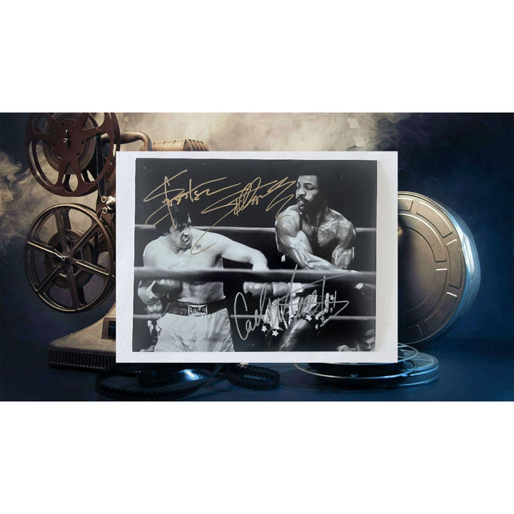 Sylvester Stallone Rocky Balboa Carl Weathers Apollo Creed 8x10 photo signed with proof