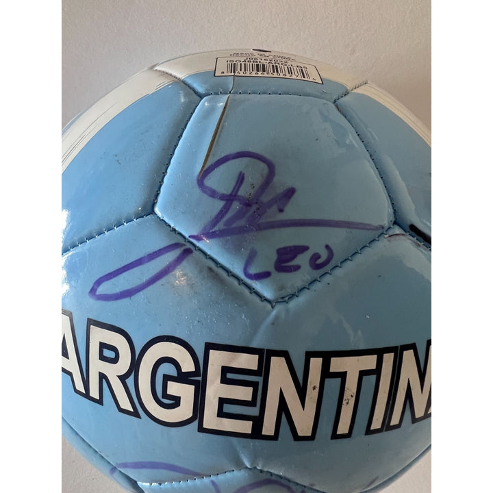 Lionel Messi Diego Maradona Argentina full size soccer ball signed with proof