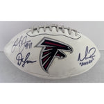 Load image into Gallery viewer, Julio Jones Matt Ryan Devonta Freeman Atlanta Falcons full size logo football signed
