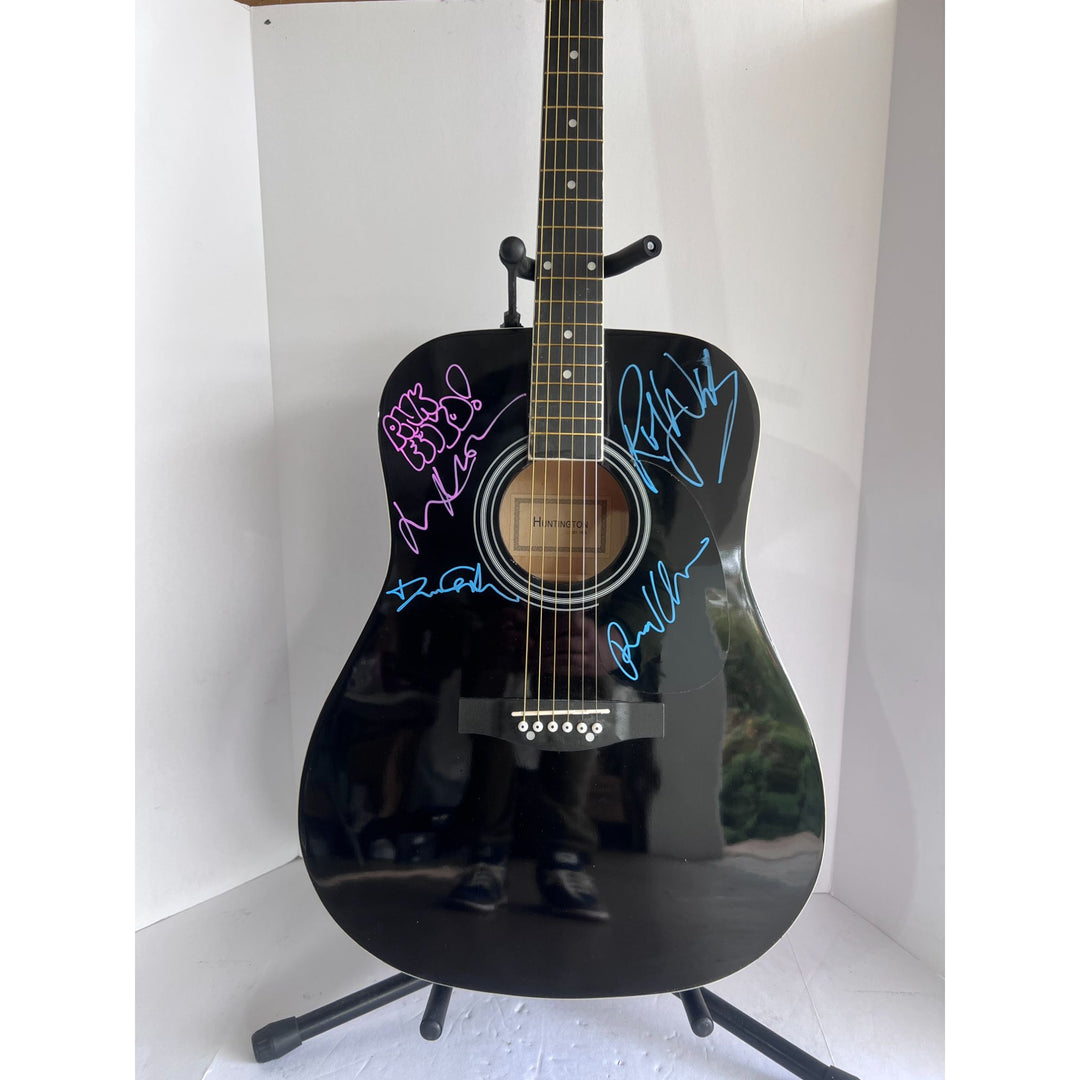 Pink Floyd David Gilmour, Roger Watters, Nick Mason, Richard Wright one of a kind acoustic guitar signed with proof