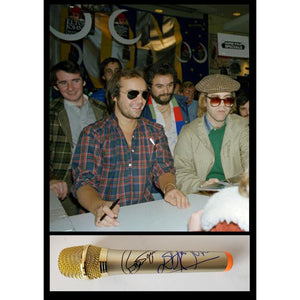 Elton John and Bernie Taupin One of a Kind microphone signed with proof