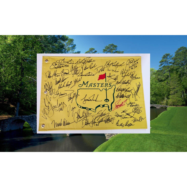 Masters champions Sam Sneed Jack Nicklaus Tiger Woods Arnold Palmer Phil Mickelson 30 former Champions signed with proof