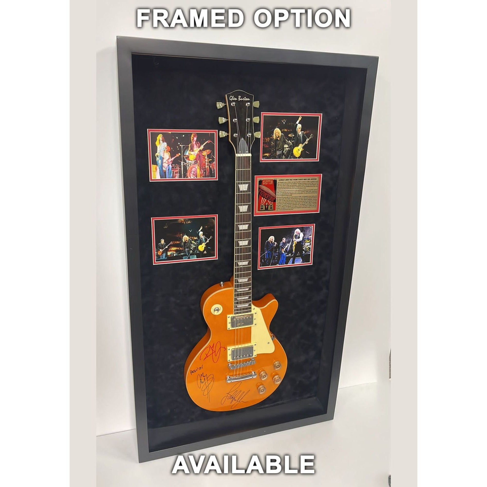 Ronnie James Dio, Ozzy Osbourne, Tony Iommi, Black Sabbath Les Paul style guitar signed with proof