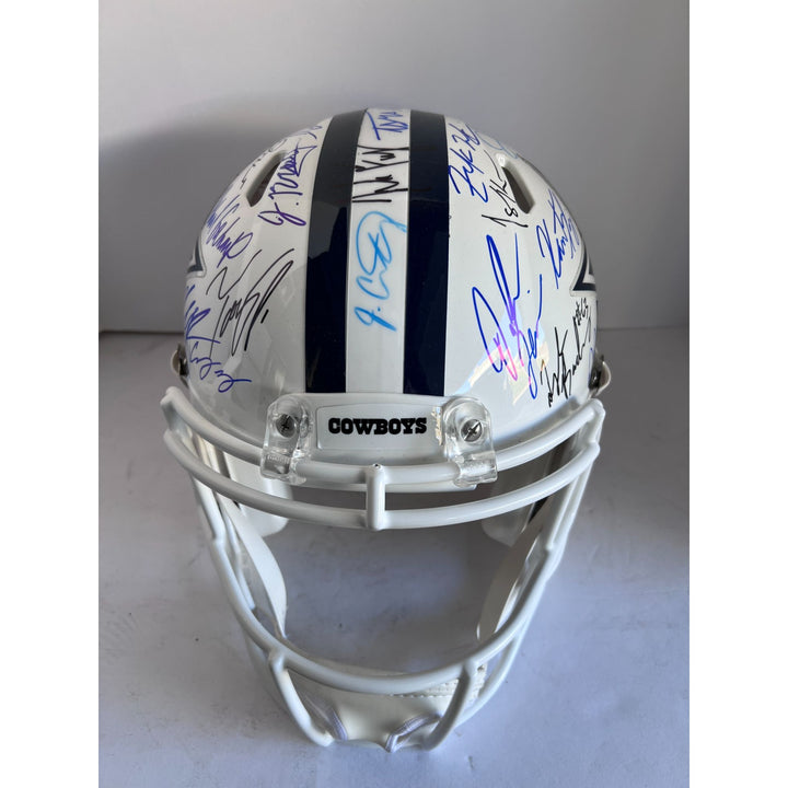 Dak Prescott Micah Parsons CeeDee Lamb 2022/23 Dallas Cowboys Riddell Speed Authentic team signed helmet with proof