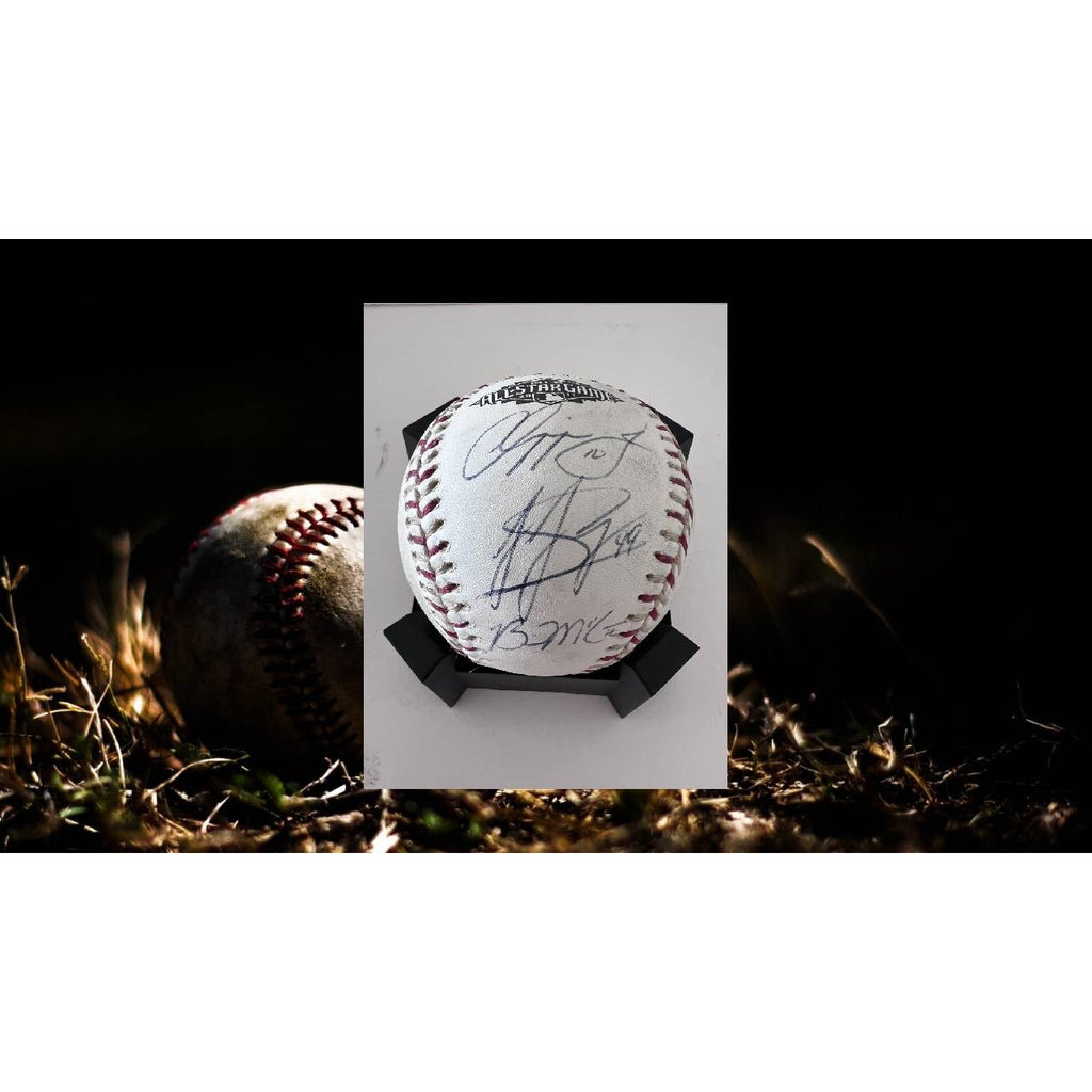 Chipper Jones Brian McCann 2011 Rawlings MLB baseball signed with proof