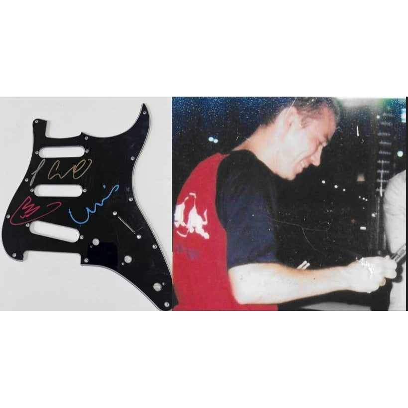 Chris Martin Coldplay electric guitar pickguard signed with proof