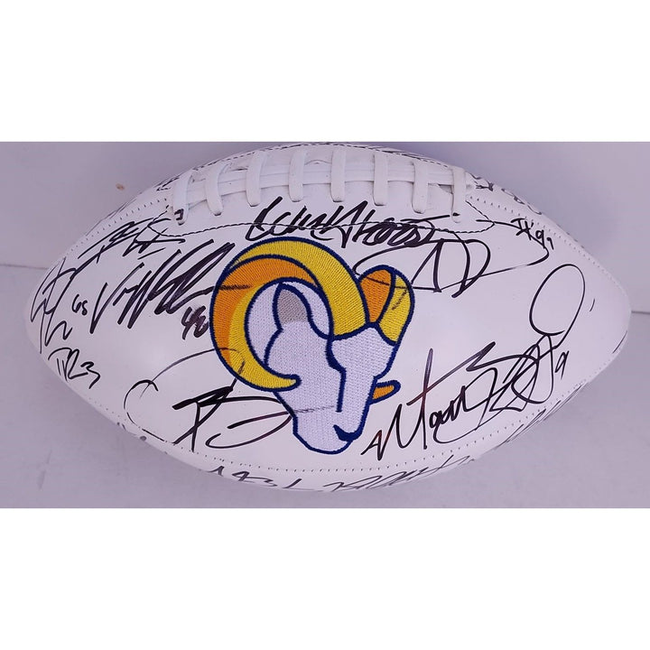 Los Angeles Rams 2021-22 team signed football with proof