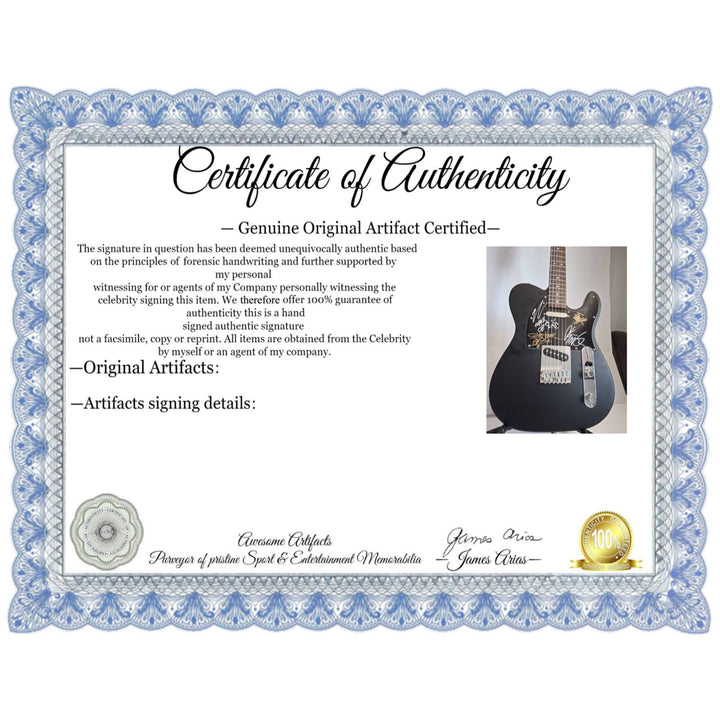 Deftones Chi Cheng Chino Moreno Stephen Carpenter Frank Delgado  authentic Fender telecaster full size electric guitar signed with proof