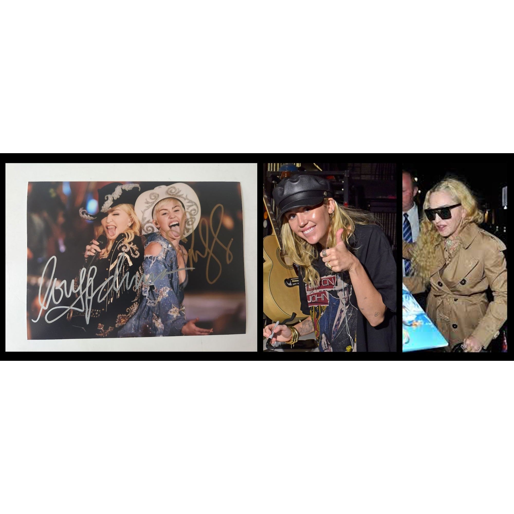 Madonna Ciccone Miley Cyrus 5x7 photo signed with proof