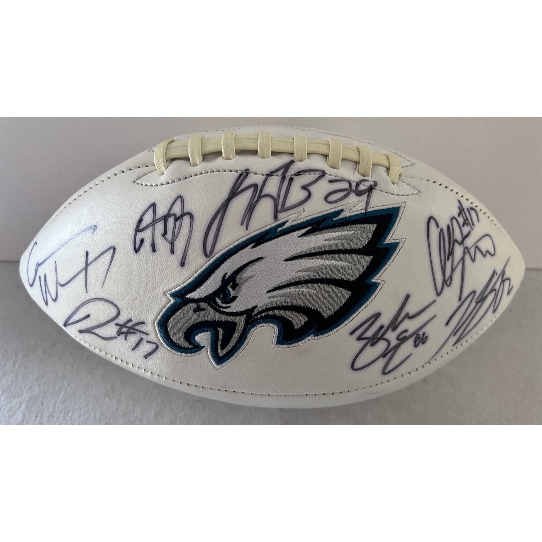 Philadelphia Eagles Carson Wentz Alshon Jeffery LeGarrette Blount full size logo football signed
