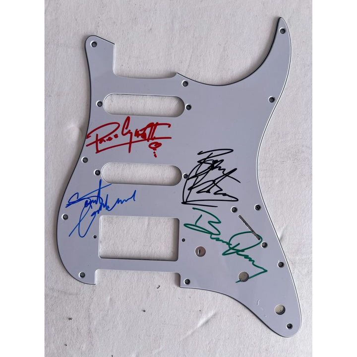 Thin Lizzy Darren Wharton Phil Lynott Scott Gorham Brian Downey Fender Stratocaster electric guitar pickguard signed