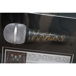 Ozzy Osbourne Black Sabbath One of a Kind microphone signed and framed with proof
