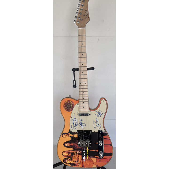 Alice in Chains Layne Staley, Jerry Cantrell, Mike Starr, and Sean Kinney telecaster electric guitar signed with proof..