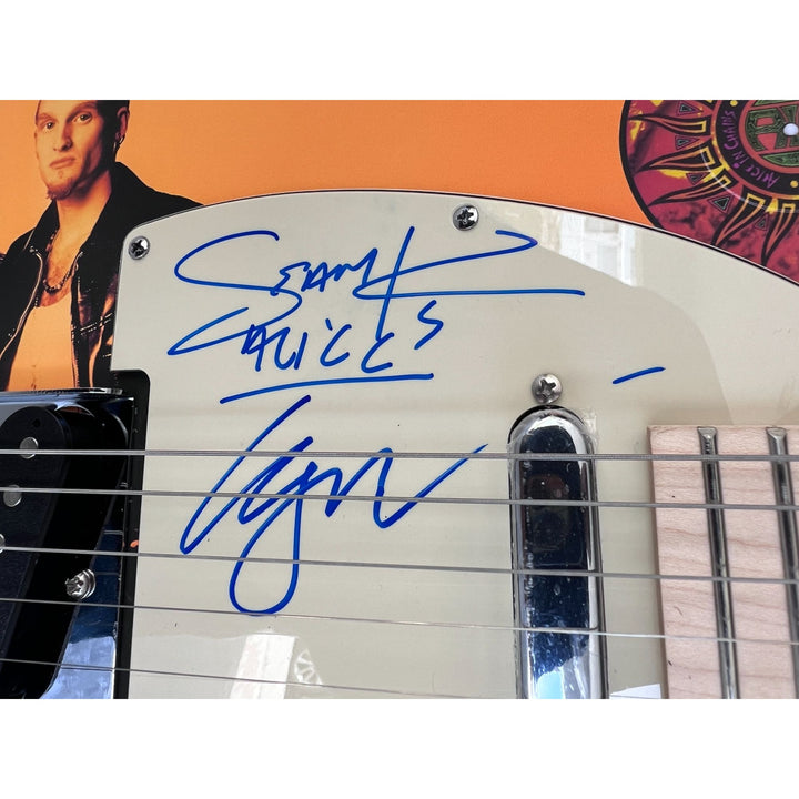 Alice in Chains Layne Staley, Jerry Cantrell, Mike Starr, and Sean Kinney telecaster electric guitar signed with proof..
