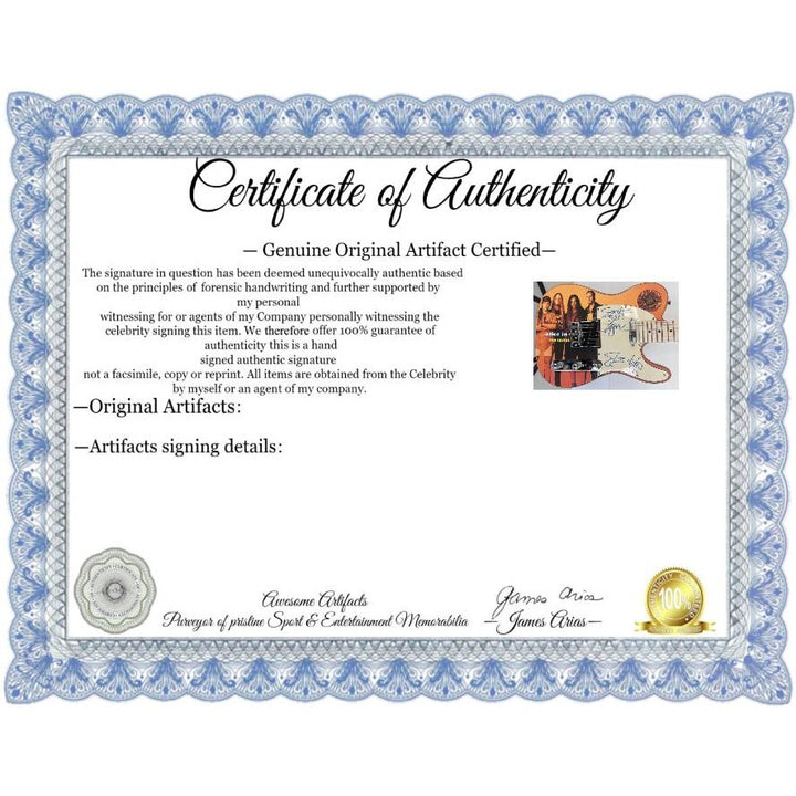 Alice in Chains Layne Staley, Jerry Cantrell, Mike Starr, and Sean Kinney telecaster electric guitar signed with proof..