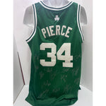 Load image into Gallery viewer, Boston Celtics 2007 2008 NBA champions Paul Pierce Kevin Garnett Ray Allen team sign game model jersey with proof
