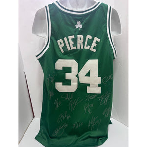 Boston Celtics 2007 2008 NBA champions Paul Pierce Kevin Garnett Ray Allen team sign game model jersey with proof