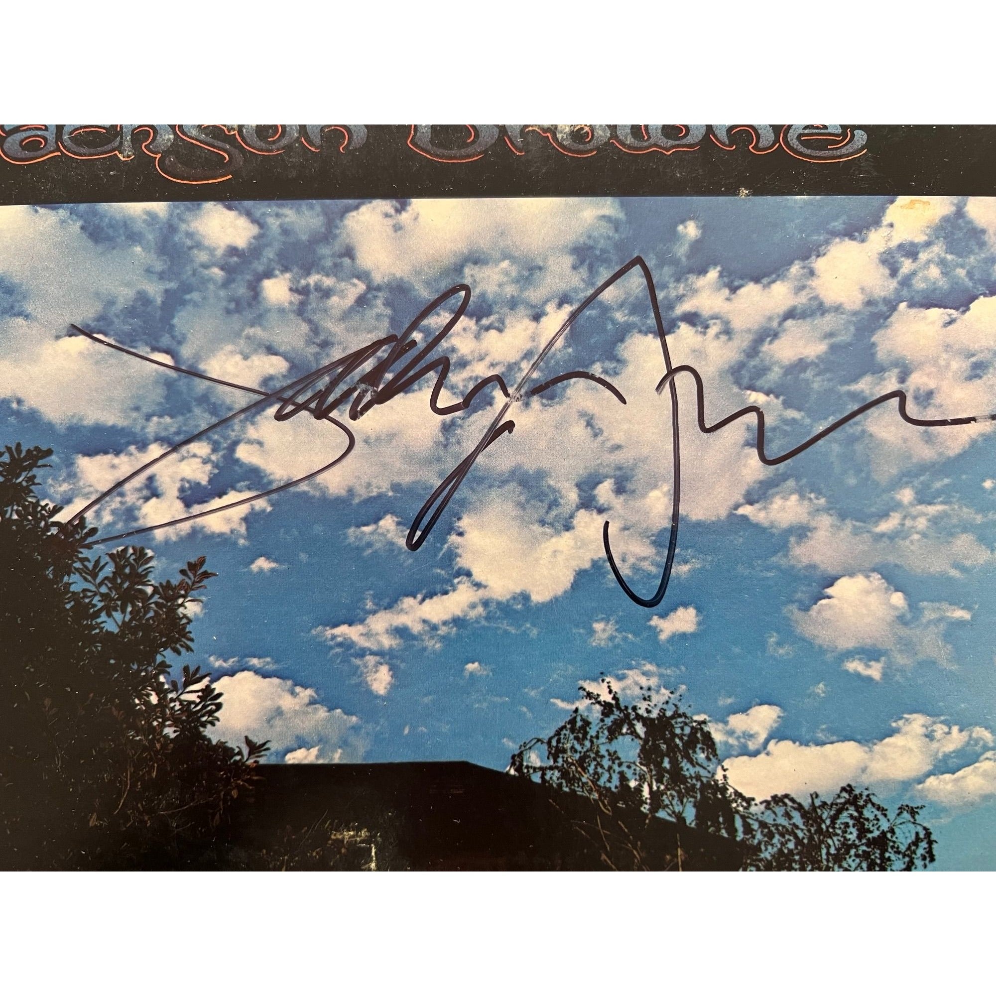 Jackson Browne Late for the Sky original LP signed with proof