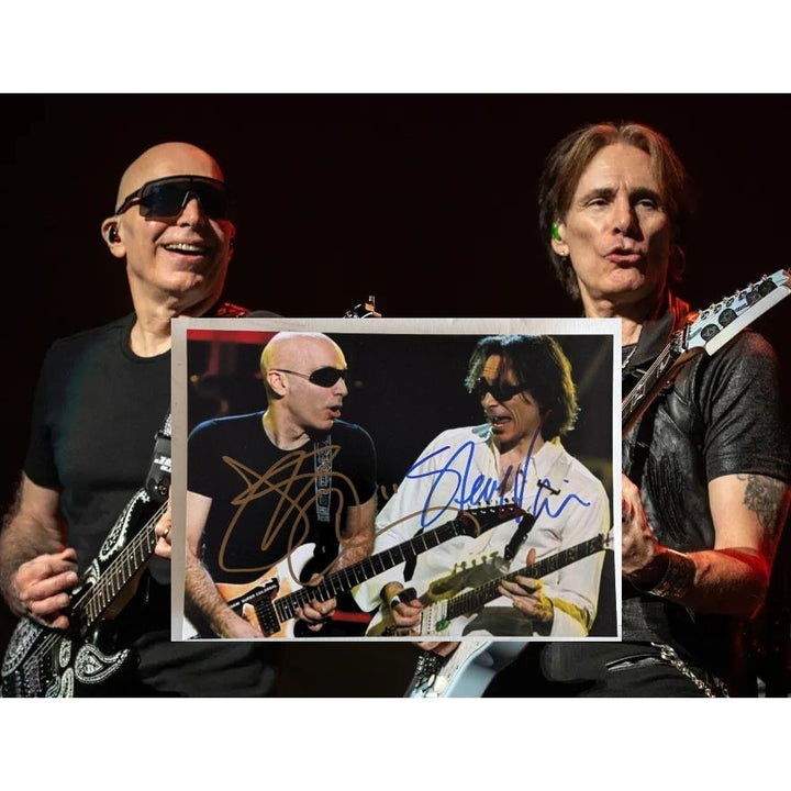 Joe Satriani and Stevie Vai 5x7 photo signed with proof