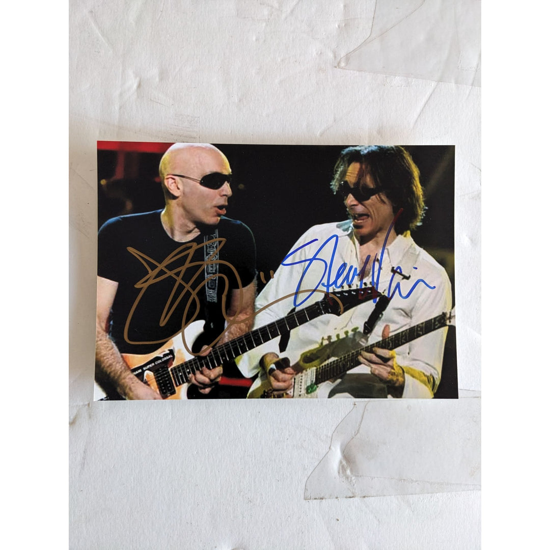 Joe Satriani and Stevie Vai 5x7 photo signed with proof