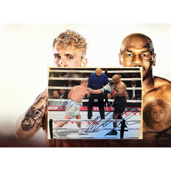 Jake Paul and Mike Tyson 8x10 photo signed with proof