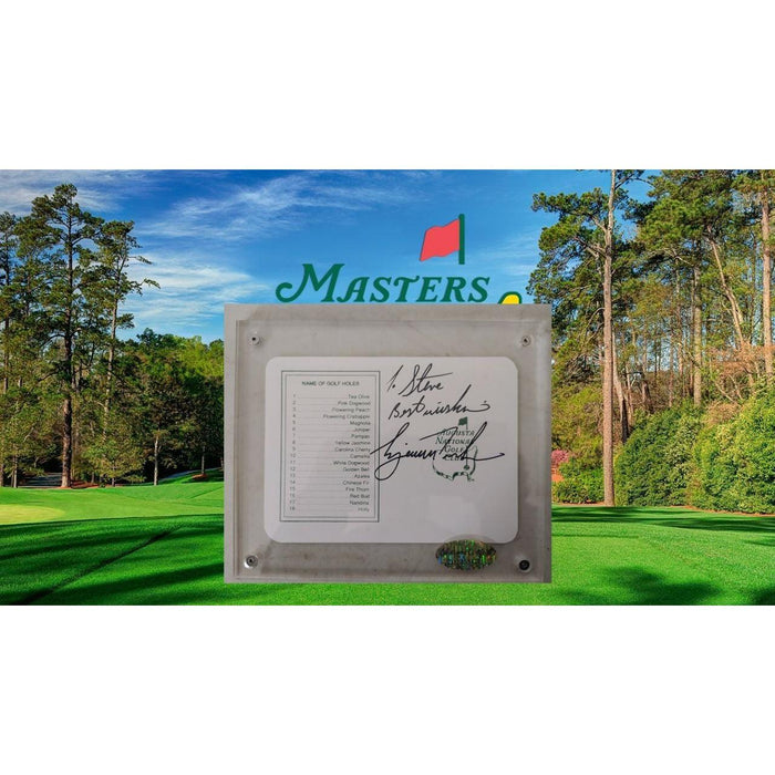 Tiger Woods Augusta National Masters Scorecard signed to "Steve" with proof and acrylic protective case