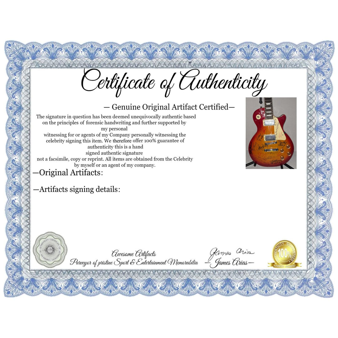 Blues legends Stevie Ray Vaughan, BB King, Chuck Berry, Muddy Watters, Jeff Beck les paul (cherry) electric guitar signed with proof