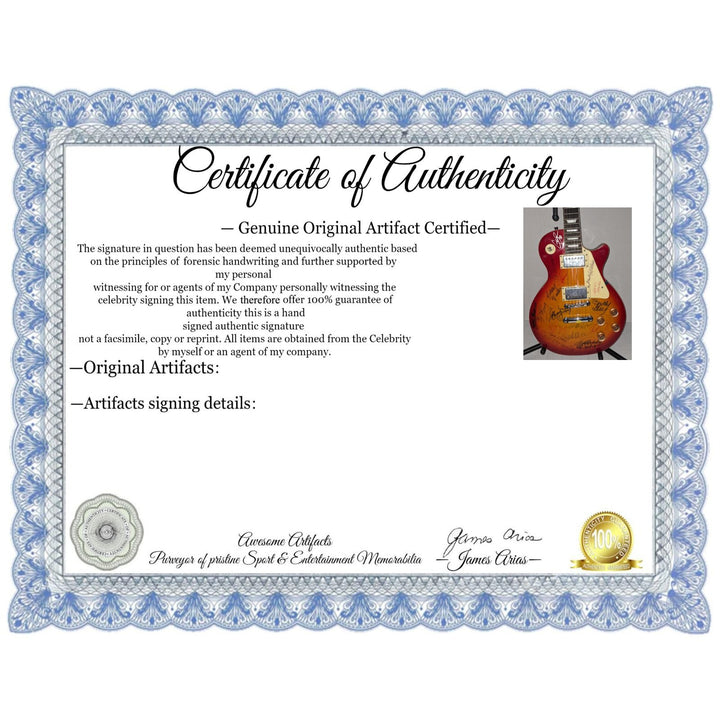 Blues legends Stevie Ray Vaughan, BB King, Chuck Berry, Muddy Watters, Jeff Beck les paul (cherry) electric guitar signed with proof