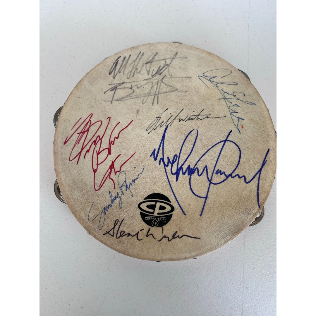 Motown Legends tambourine Michael Jackson, Stevie Wonder, Al Green, Barry White, James Brown , Smokey Robinson, Bill Withers, signed.