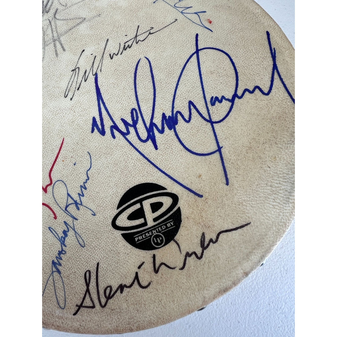 Motown Legends tambourine Michael Jackson, Stevie Wonder, Al Green, Barry White, James Brown , Smokey Robinson, Bill Withers, signed.